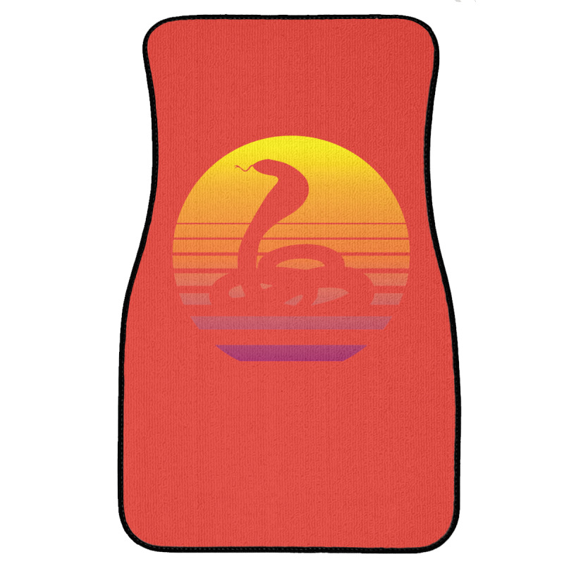 King Cobra Snake 80's Retro Vaporwave Front Car Mat | Artistshot