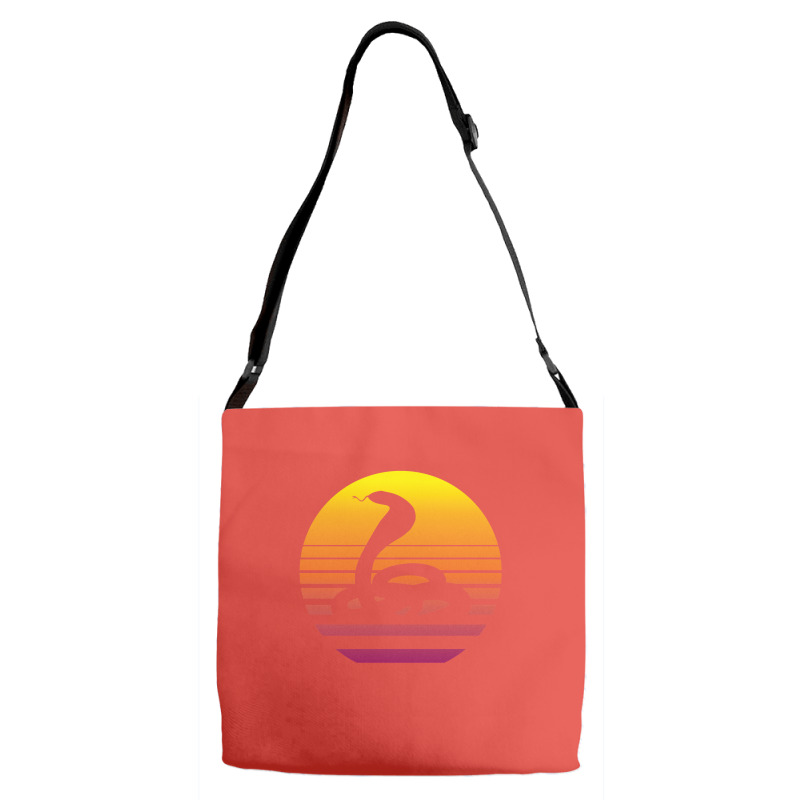 King Cobra Snake 80's Retro Vaporwave Adjustable Strap Totes | Artistshot