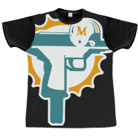 Miami Gun Dolphin Graphic T-shirt | Artistshot