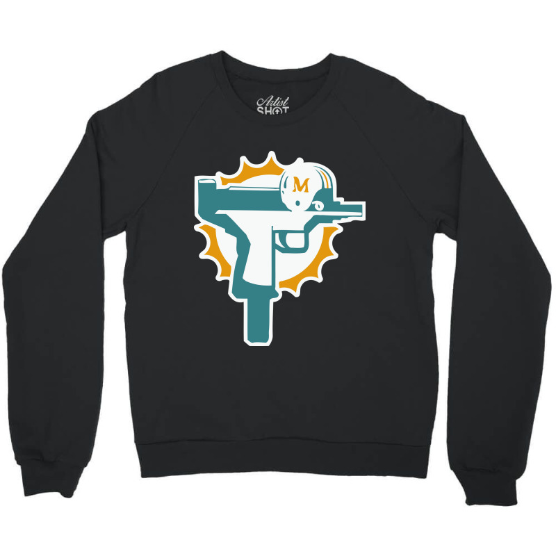 Miami Gun Dolphin Crewneck Sweatshirt | Artistshot