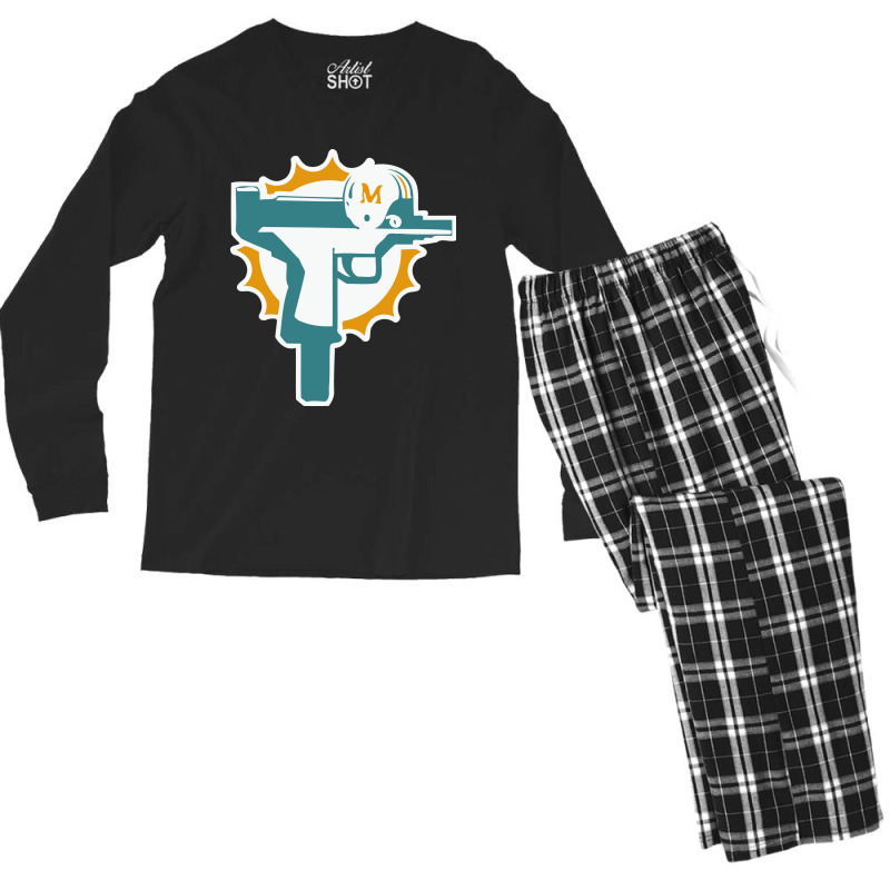 Miami Gun Dolphin Men's Long Sleeve Pajama Set | Artistshot