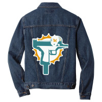 Miami Gun Dolphin Men Denim Jacket | Artistshot