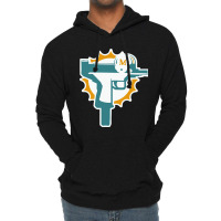 Miami Gun Dolphin Lightweight Hoodie | Artistshot