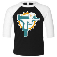 Miami Gun Dolphin Toddler 3/4 Sleeve Tee | Artistshot