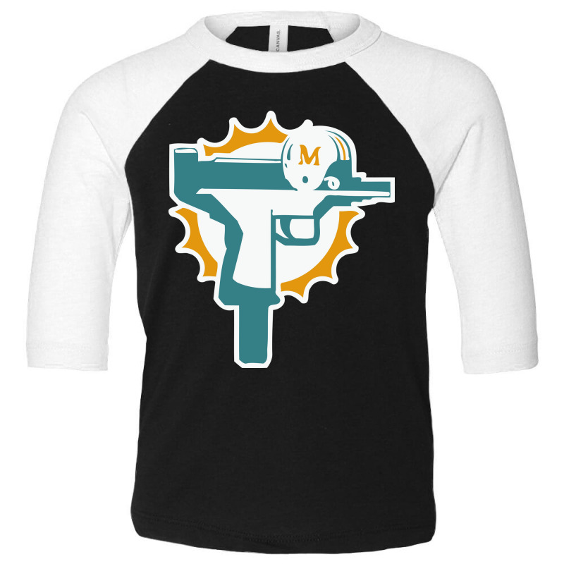 Miami Gun Dolphin Toddler 3/4 Sleeve Tee | Artistshot