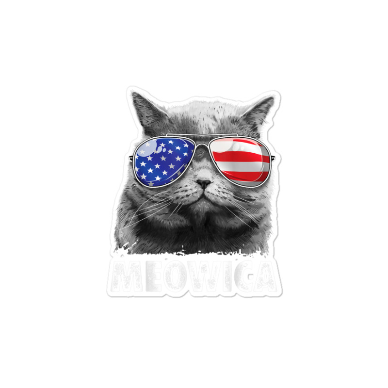 Cat 4th Of July Mug Meowica Merica Men Usa American Flag Sticker | Artistshot