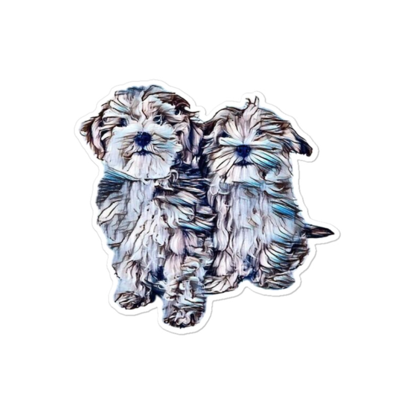 Two Havanese Puppy Siblings S Sticker | Artistshot