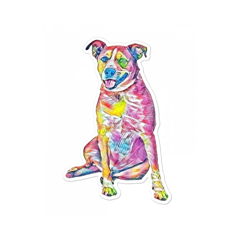 Happy Large Mixed Breed Dog S Sticker | Artistshot