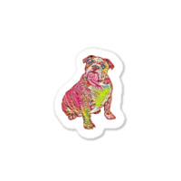 A Cute Bulldog Sitting And Lo Sticker | Artistshot