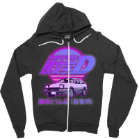 Initial D Ae86 Retro Synthwave Zipper Hoodie | Artistshot