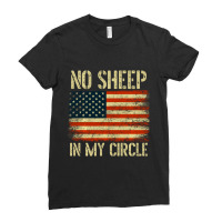 Hot Trend No Sheep In My Circle Patriotic American Flag Ladies Fitted T-shirt | Artistshot