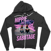 Hippie Sabotage Aesthetic Style Photo With Text Zipper Hoodie | Artistshot