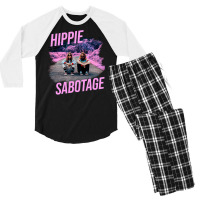 Hippie Sabotage Aesthetic Style Photo With Text Men's 3/4 Sleeve Pajama Set | Artistshot