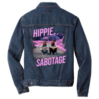 Hippie Sabotage Aesthetic Style Photo With Text Men Denim Jacket | Artistshot