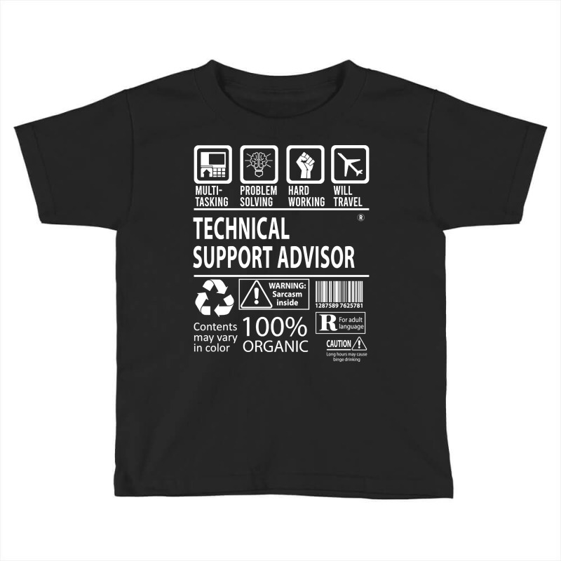 Limited Edition Technical Support Advisor T Shirt - Multitasking Certi Toddler T-shirt by Jankonen637 | Artistshot