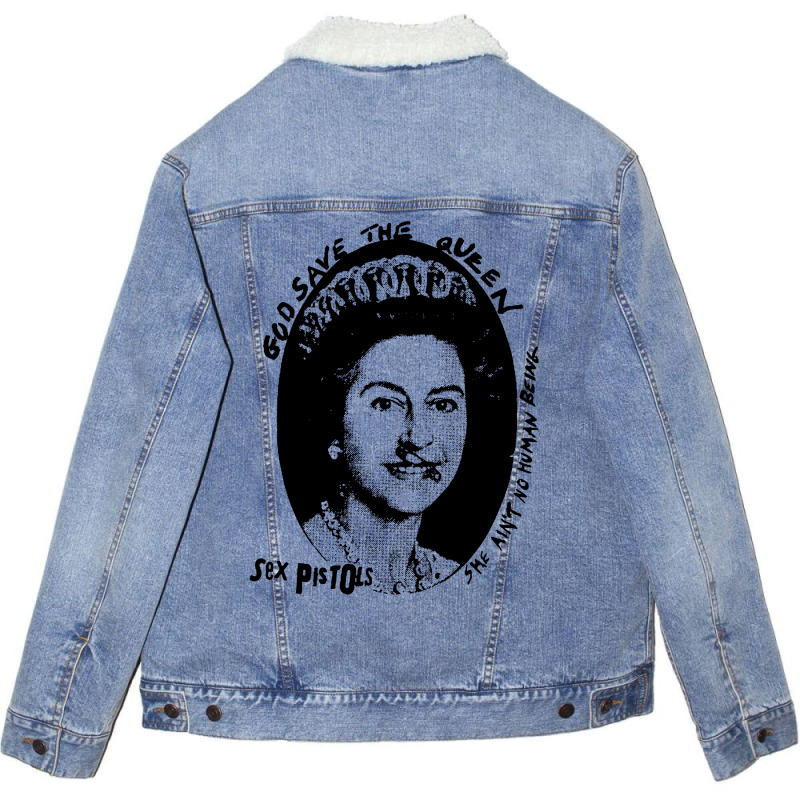 God Save The Queen Unisex Sherpa-lined Denim Jacket | Artistshot