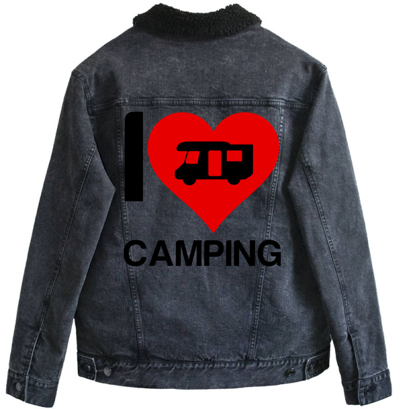 I Love Camping Unisex Sherpa-lined Denim Jacket | Artistshot