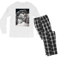 Greek Statue Of David Vaporwave Men's Long Sleeve Pajama Set | Artistshot