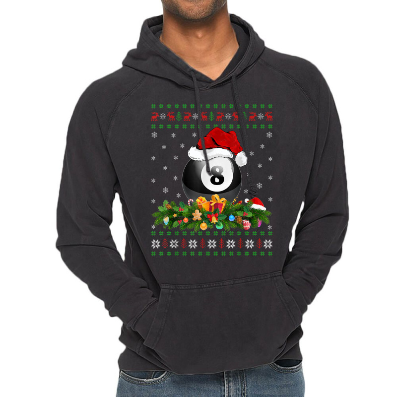 Billiards Sports Lover Xmas Santa Ugly Billiards Christmas T Shirt Vintage Hoodie | Artistshot