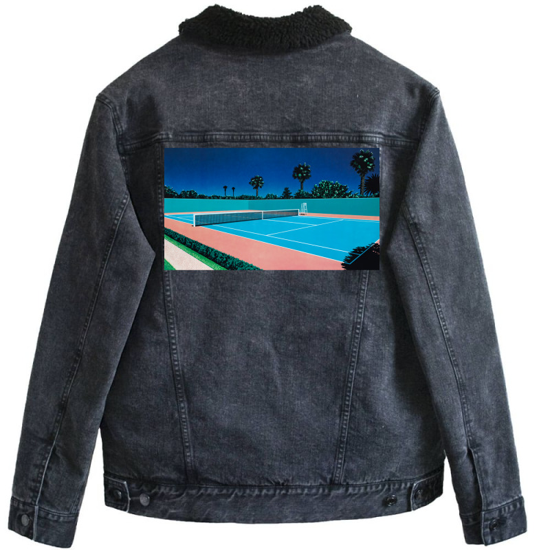 Hiroshi Nagai Art Print Poster Vaporwave Aesthetic Wallpaper  1 Unisex Sherpa-lined Denim Jacket | Artistshot