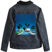 Hiroshi Nagai Art Print Poster Vaporwave Shirt Wallpaper Unisex Sherpa-lined Denim Jacket | Artistshot