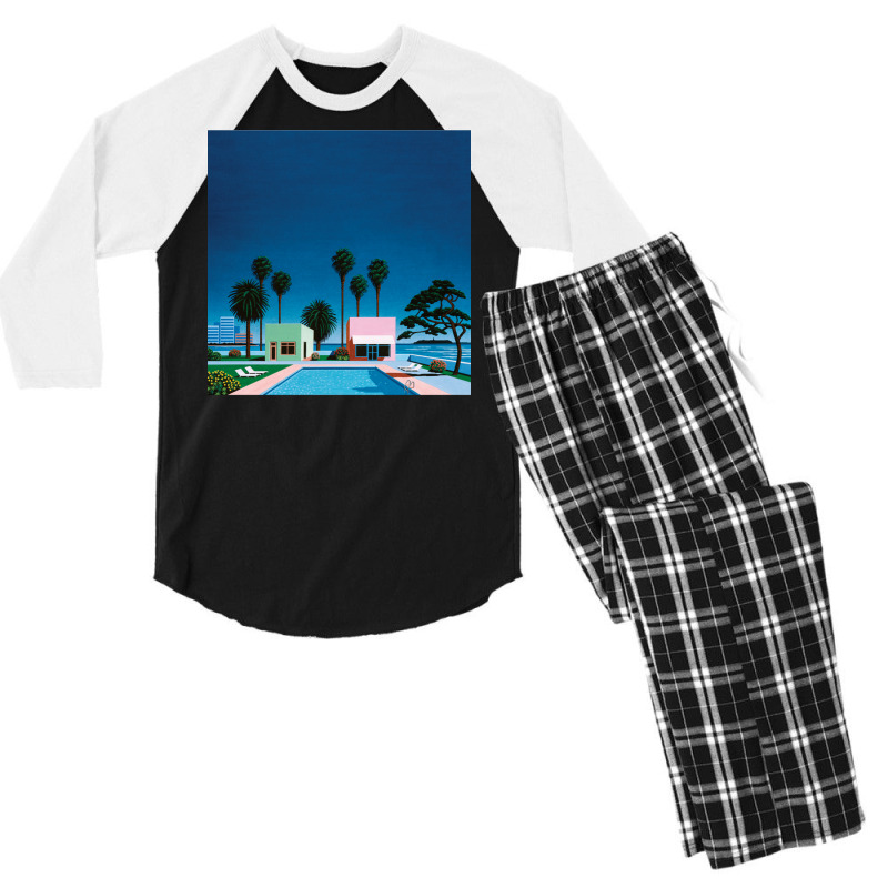 Hiroshi Nagai Art Print Poster Vaporwave Shirt Wallpaper Men's 3/4 Sleeve Pajama Set | Artistshot