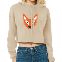 Fox Head Pixelart Cropped Hoodie | Artistshot