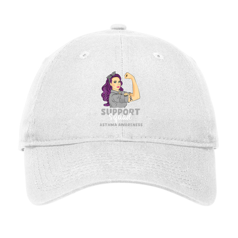 Support Squad Grey Warrior Asthma Awareness Women Adjustable Cap | Artistshot