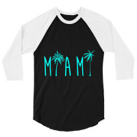 Trending Miami Beach Florida Palm Trees 3/4 Sleeve Shirt | Artistshot