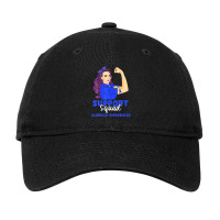 Support Squad Blue Warrior Alopecia Awareness Women Adjustable Cap | Artistshot