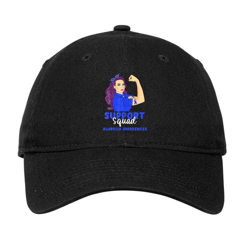 Support Squad Blue Warrior Alopecia Awareness Women Adjustable Cap | Artistshot