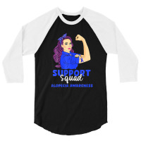 Support Squad Blue Warrior Alopecia Awareness Women 3/4 Sleeve Shirt | Artistshot