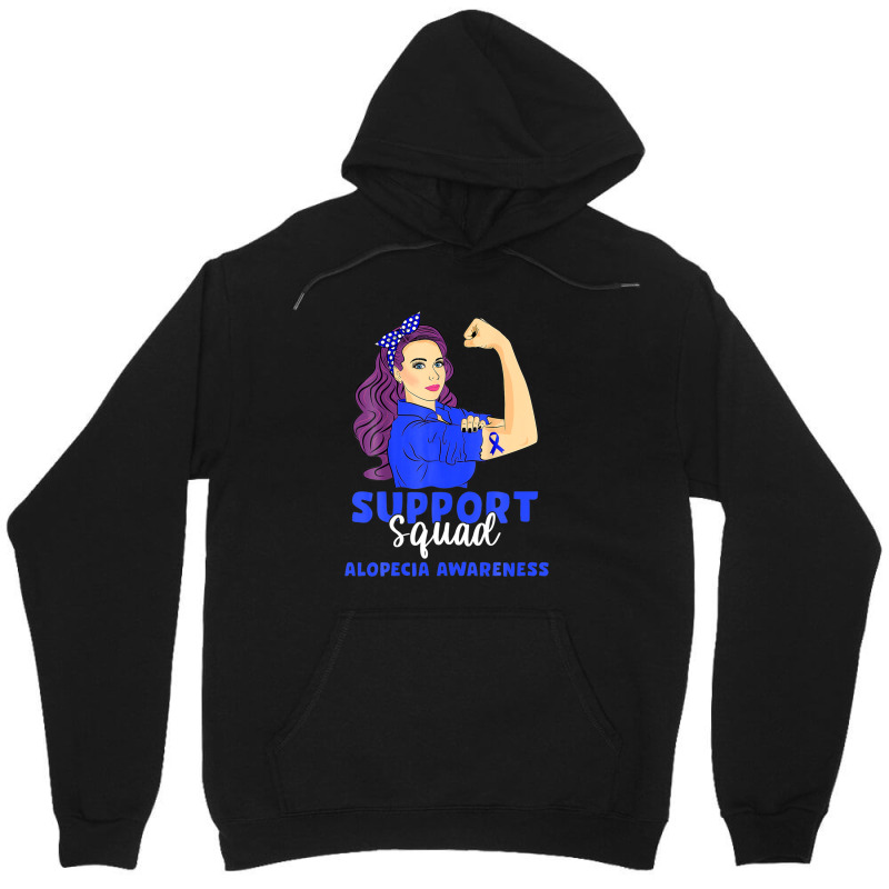 Support Squad Blue Warrior Alopecia Awareness Women Unisex Hoodie | Artistshot