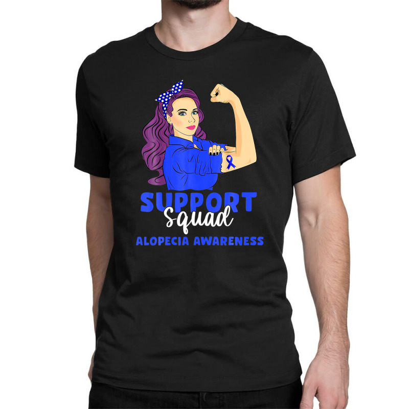 Support Squad Blue Warrior Alopecia Awareness Women Classic T-shirt | Artistshot