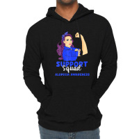 Support Squad Blue Warrior Alopecia Awareness Women Lightweight Hoodie | Artistshot