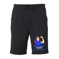 Support Squad Blue Warrior Alopecia Awareness Women Fleece Short | Artistshot