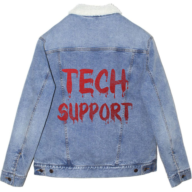 Limited Edition Creepy Tech Support Unisex Sherpa-Lined Denim Jacket by Jerhogen528 | Artistshot