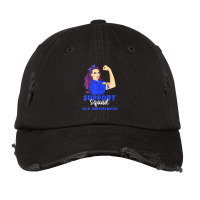 Support Squad Blue Warrior Als Awareness Women Vintage Cap | Artistshot