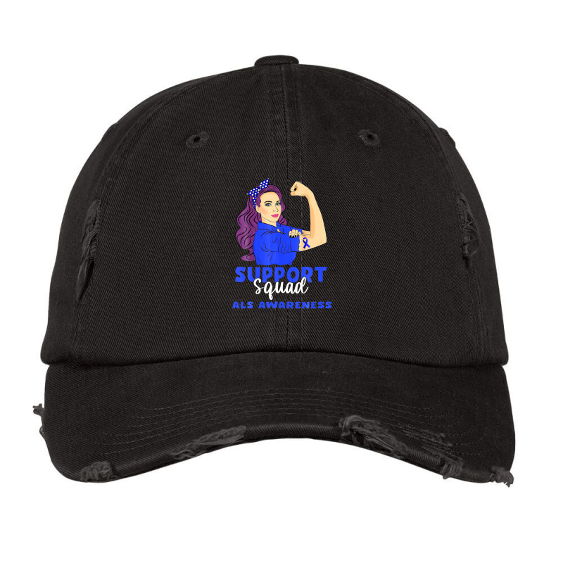 Support Squad Blue Warrior Als Awareness Women Vintage Cap | Artistshot