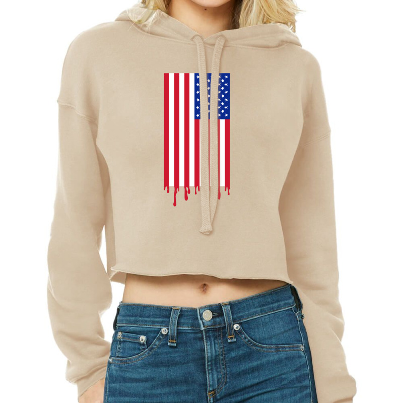 American Flag And The Blood Of Freedom Cropped Hoodie by Alamy | Artistshot