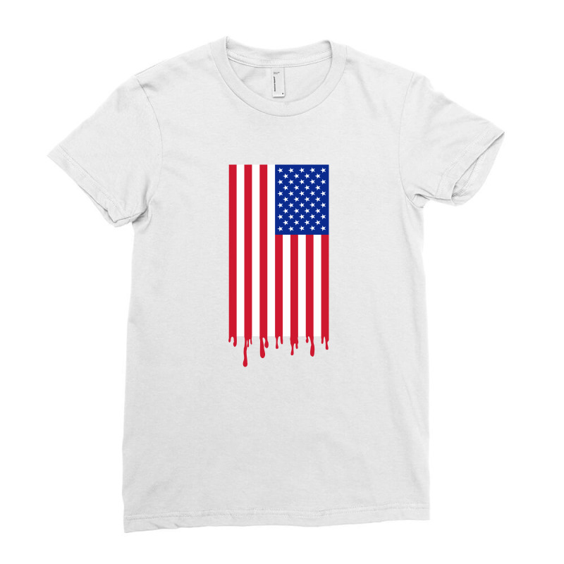 American Flag And The Blood Of Freedom Ladies Fitted T-Shirt by Alamy | Artistshot