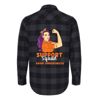 Support Squad Orange Warrior Adhd Awareness Women Flannel Shirt | Artistshot