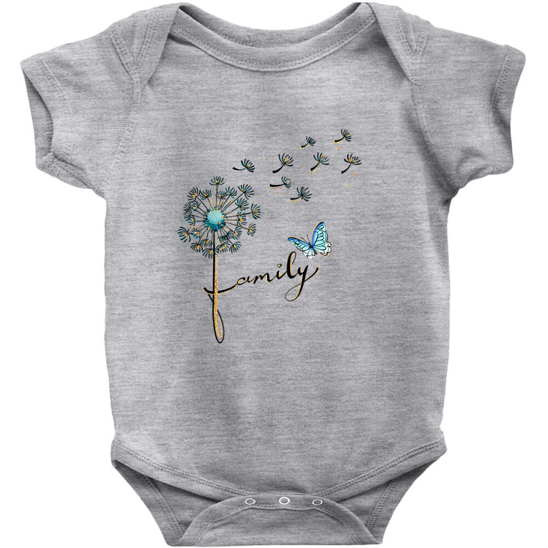 Family Dandelion Flowers Butterfly Vintage Style Men Women T Shirt Baby Bodysuit by kylrahal8pot | Artistshot