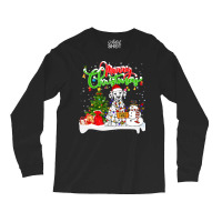 Dalmatian Dog Xmas Lighting Matching Santa Dalmatian Dog Wearing Chris Long Sleeve Shirts | Artistshot