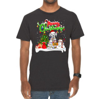 Dalmatian Dog Xmas Lighting Matching Santa Dalmatian Dog Wearing Chris Vintage T-shirt | Artistshot