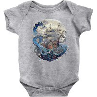 Giant Octopus Pirate Vintage Kraken Ship Sailing Squid T Shirt Baby Bodysuit | Artistshot