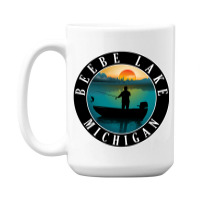 Limited Edition Beebe Lake Fishing Michigan Sunset 15 Oz Coffee Mug | Artistshot