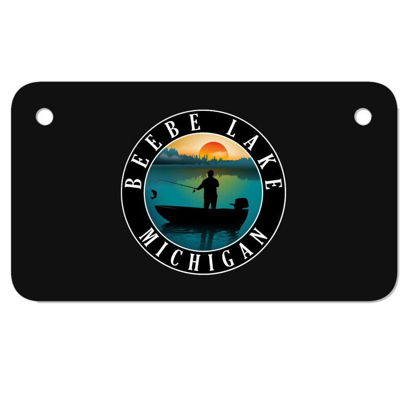 Limited Edition Beebe Lake Fishing Michigan Sunset Motorcycle License Plate | Artistshot