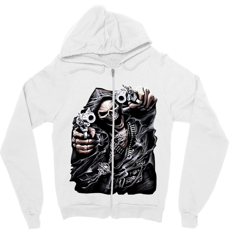 Gangster Skeleton Zipper Hoodie | Artistshot