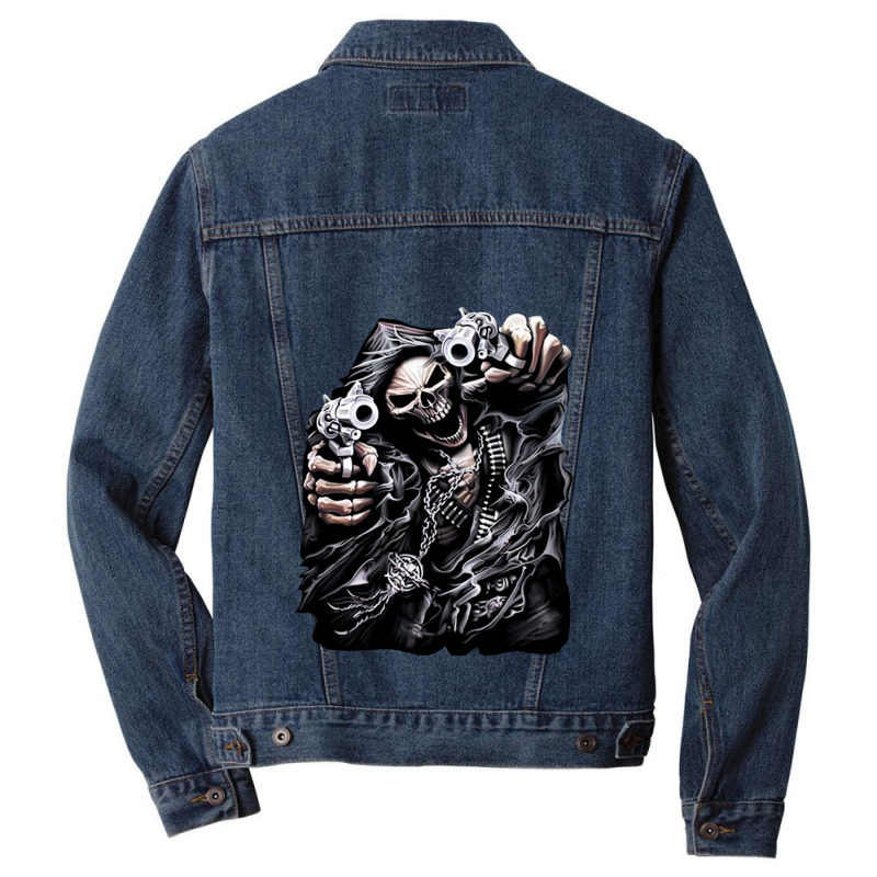 Gangster Skeleton Men Denim Jacket | Artistshot